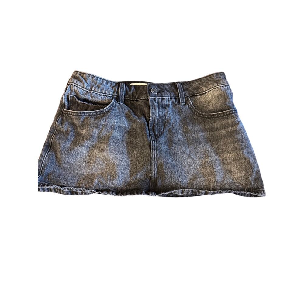 Hollister Low-Rise Micro Mini Denim Skirt Women’s Size 6 W28 Black Gray Y2K